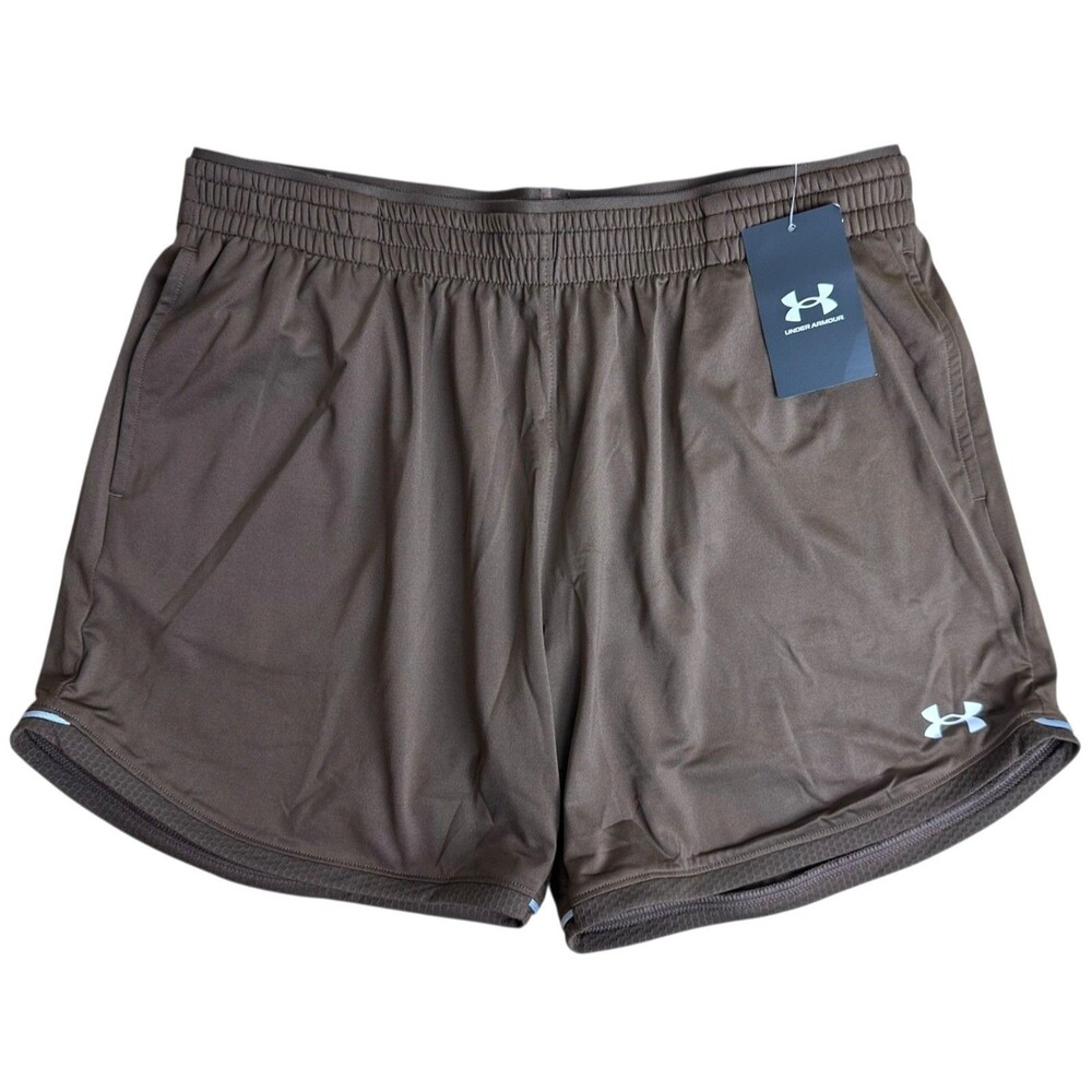 Under Armour Women's Knit Training Shorts Mid Length Size M Brown - Picture 5 of 11
